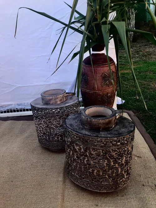 Dusty Pink Metal Lantern 