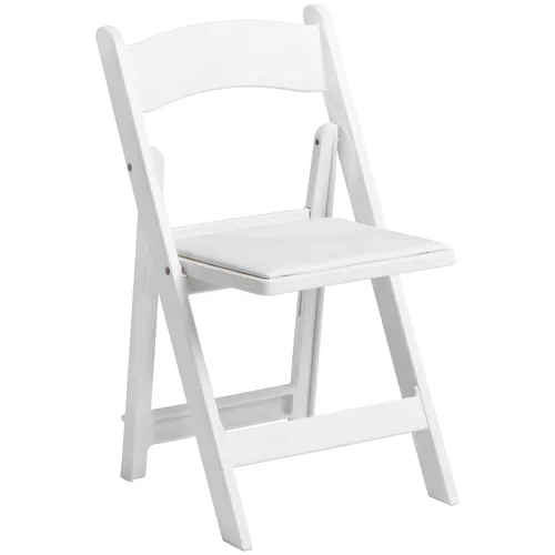 White Padded Resin Chair Rental - Wedding Chair
