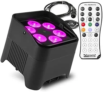 Projecteur à LED RGBWA sur batterie 6 x 12W