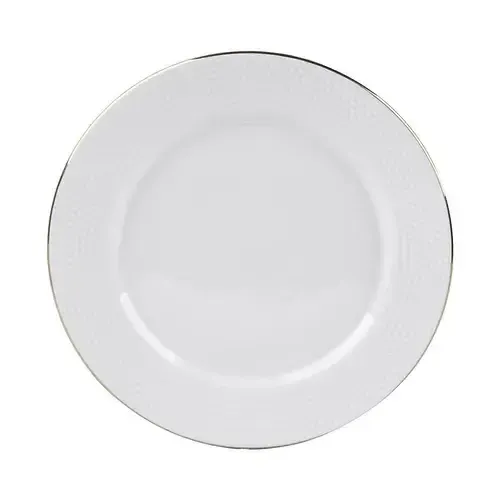 Assiette Ronde Blanche Liseré Doré 25cm 