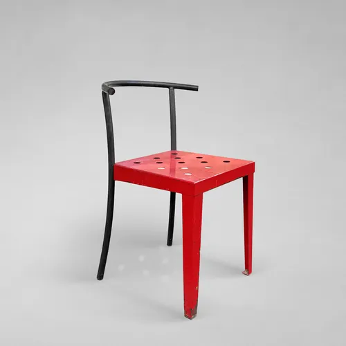 Chaise rouge, prototype de Philippe Starck, années 80