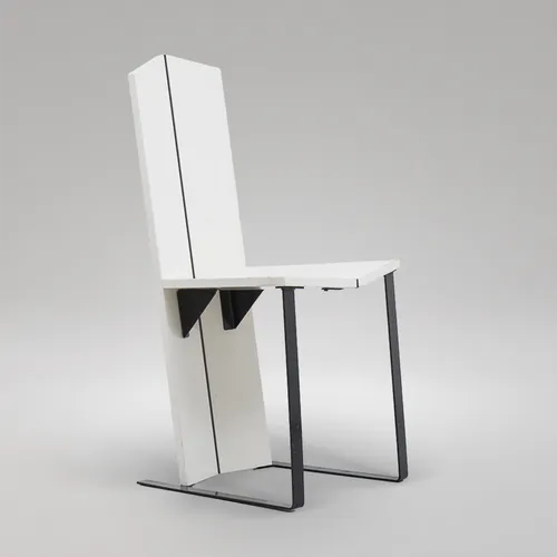 Chaise laquée blanche, Hollande, années 1950