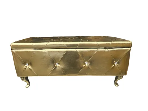 Gold Statement Ottoman with Storage