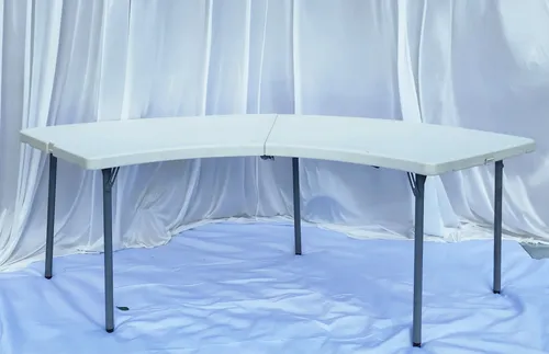 White Serpentine Folding Table