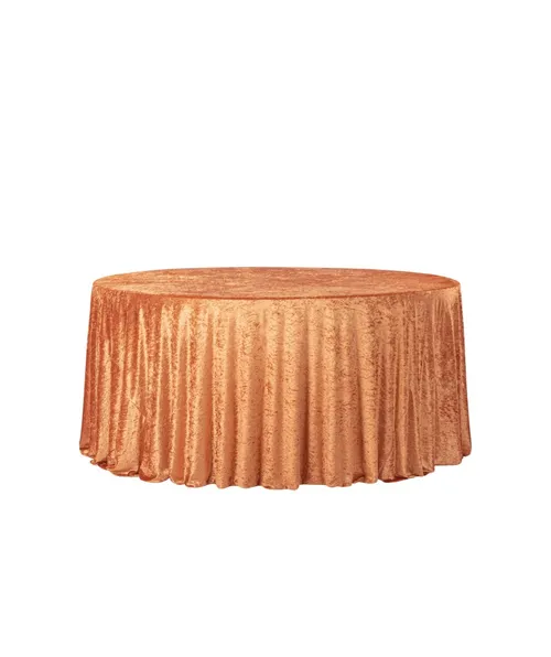 Rust 120” velvet tablecloth 