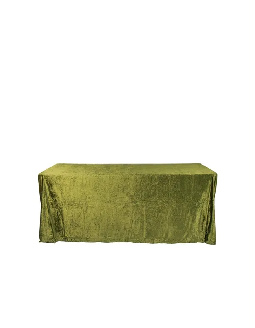 Olive green 90x132 velvet tablecloth 