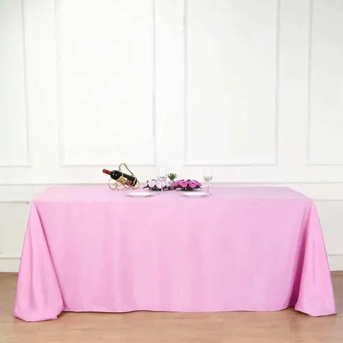  90x132 Pink Polyester Tablecloth