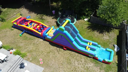 80' Obstacle Course/Water Slide Combo