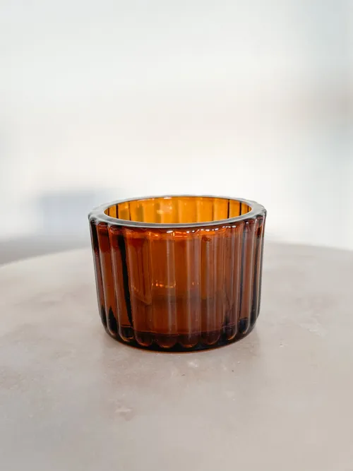 Amber Tea Candle Holder