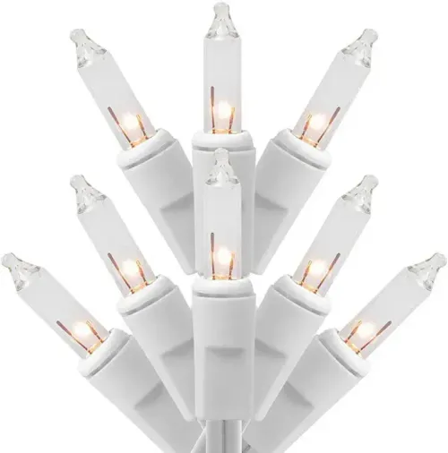 L04 - Light Strand - 25' - White Cord - End To End - Twinkle Warm White - Incandescent