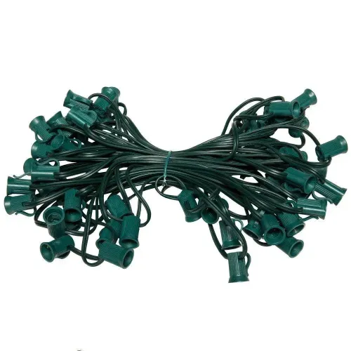 Light Strand - 100' - C9 - Green Wire - No Bulb