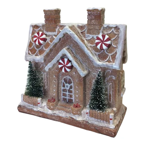 Smalls - Gingerbread House w Christmas Trees By Door - 8