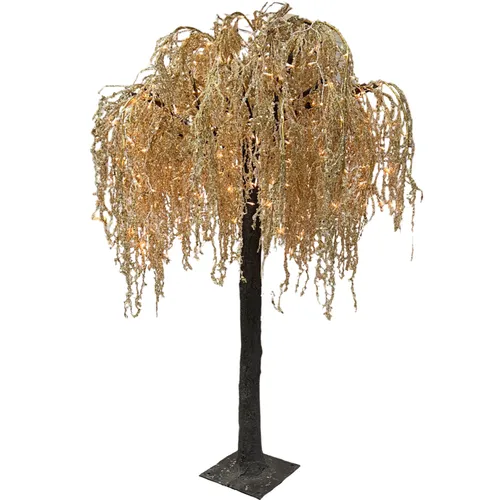 Oversized -Tree - 8' x 5' - Gold Glitter - Lit