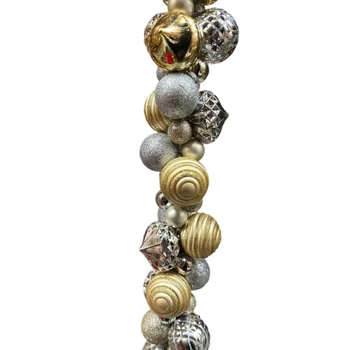 758 - Ornament Garland - 6' - Gold/Silver w Glitter