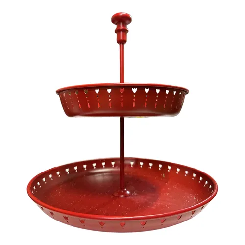 685 - 2 Tier Red Serving Tray - 13