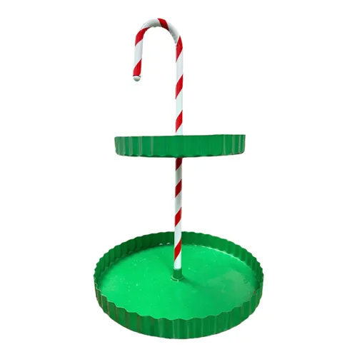 684 - 2 Tier Candy Cane Serving Tray - 17.5