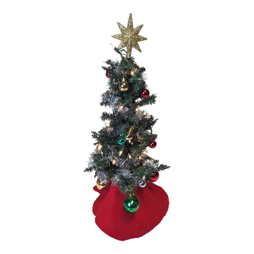 Smalls - Tree w Ornaments/Silver Tinsel - 24