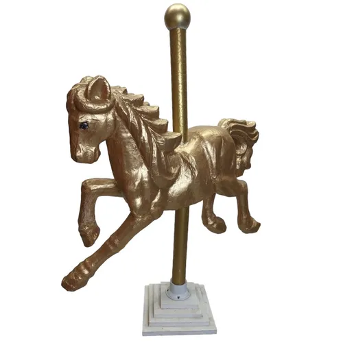  Oversized - Horse - 3.5' x 1' x 4.5' - Gold - Carousel
