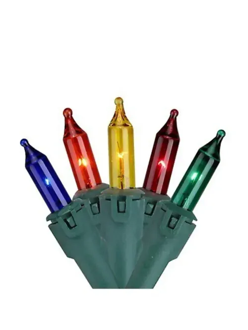 Rental - L14 - Light Strand - 25' - Green Cord - End To End - Multi - Incandescent