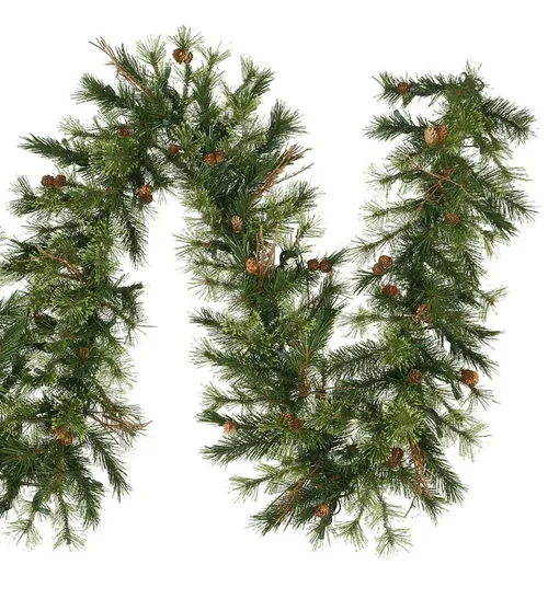 Garland - 12' - Green - Unlit - Mixed Pine - with Pinecone - 14