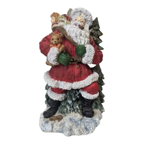 Smalls - Santa Claus On Snow Holding a Sack/Teddy Bear - 4.5