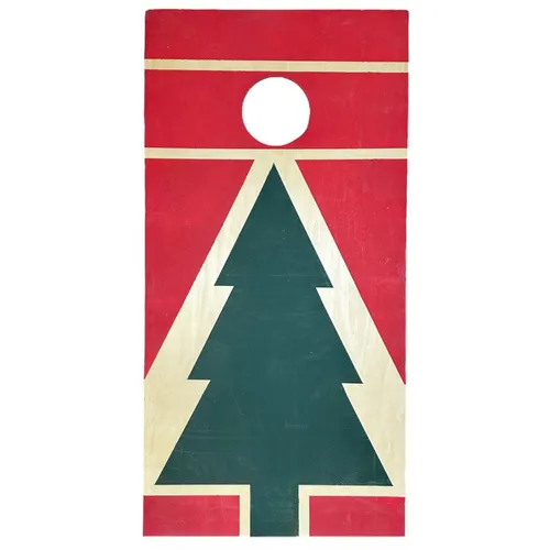 Oversized - Bean Bag Toss Game - Red w Green Christmas Tree