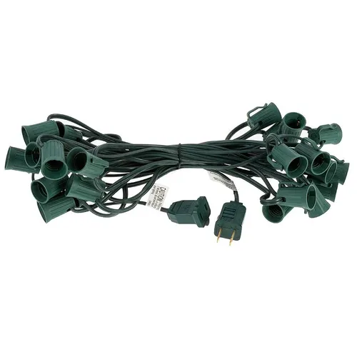 Rental - Light Strand - 25' - C9 - Green Wire - No Bulb