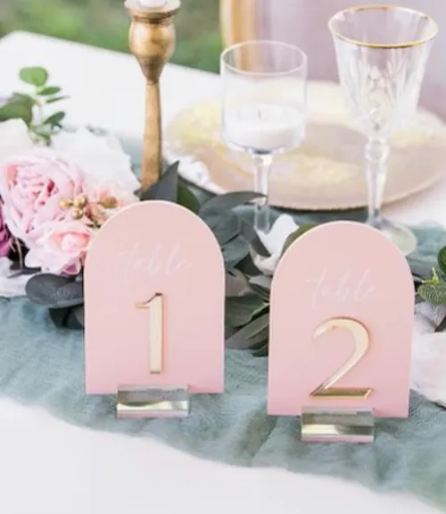 Blush and Gold Acrylic Table Numbers