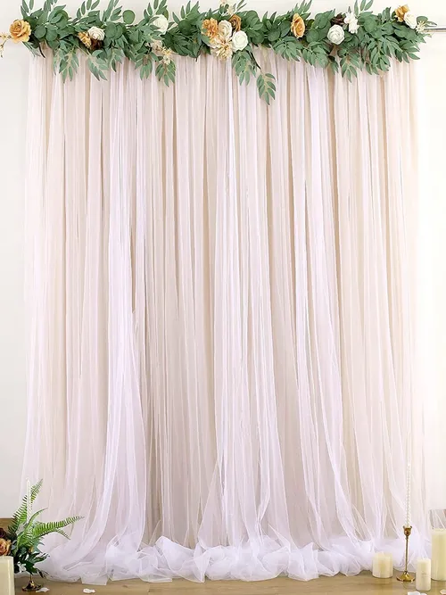 Champagne Tulle Backdrop Curtains