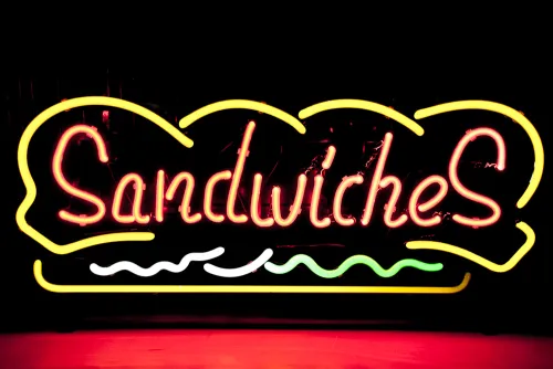 Neonleuchte Sandwiches