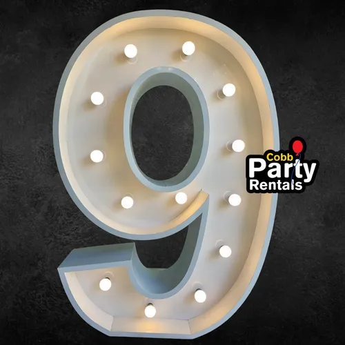 Rentals - Rent Giant Marquee Lightup Number 9 with Lights