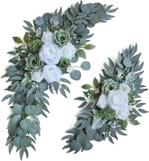 Rental - 2Pc Decorative Floral Accents - White 