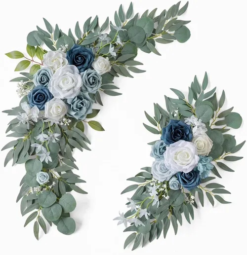Rental - 2Pc Decorative Floral Accents (Dusty Blue)