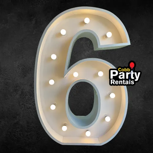 Rentals - Rent Giant Marquee Lightup Number 6 with Lights