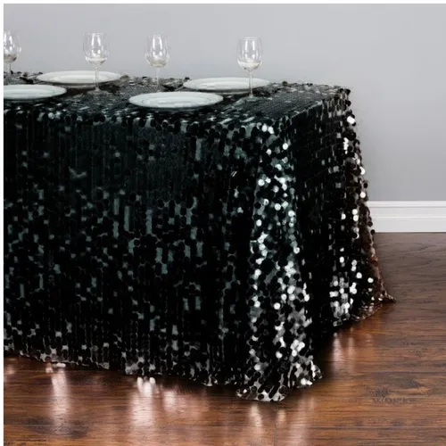 Large Black Sequin Guest Of Honor Celebrant Table cover  90