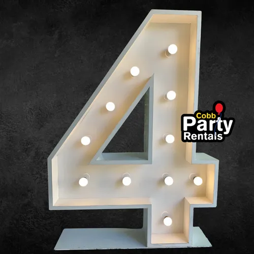 Rentals - Rent Giant Marquee Lightup Number 4 with Lights