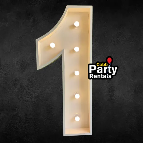 Rentals - Rent Giant Marquee Lightup Number 1 with Lights