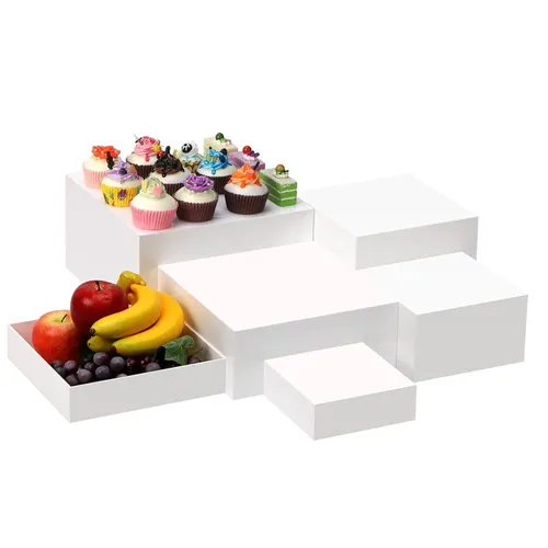 Table Risers/Cake Stands/Small Plinths - White - Square