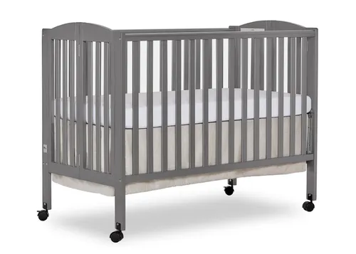 Dream On Me 2-in-1 Lightweight Folding Full-Size Crib w/Mattress