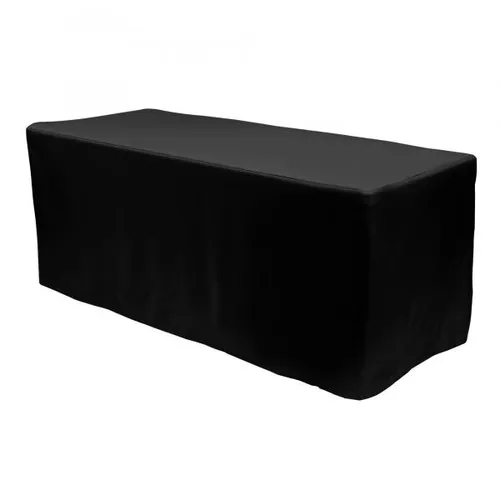 8' Fitted Black Tablecloth