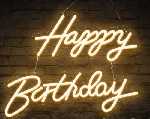 Happy Birthday neon sign