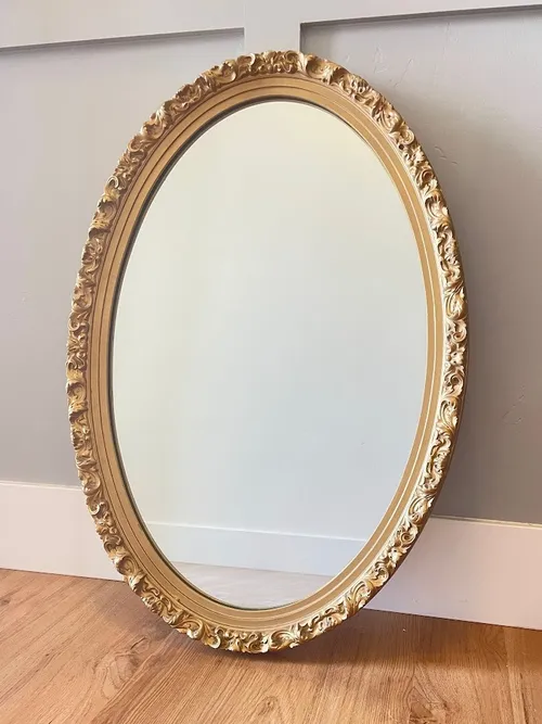 Antique Oval Mirror - Gold