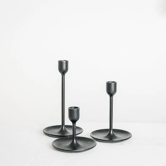 Candlestick Black Matte [set of 3] Gold Coast Wedding & Event Hire