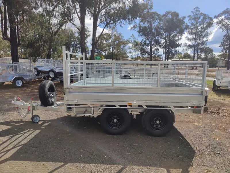 FOR SALE 10x6 Tandem Flat Top Trailer with Cage Dalby Trailers
